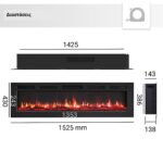Ηλεκτρικό τζάκι Richen Life 60 1800W 153 x 43,0cm - Image 7