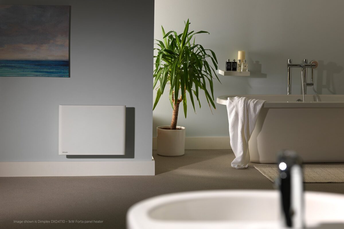 Θερμοπομπός Dimplex DTD4R wifi στο μπάνιο με προστασία IP24 & Class II μόνωση